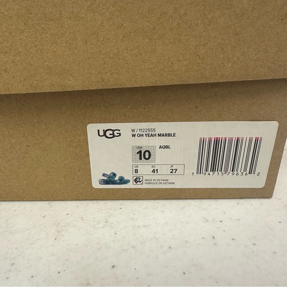 New Ugg Oh Yeah Marble Slide Slipper Sandals Aquatic Blue - Picture 6 of 6